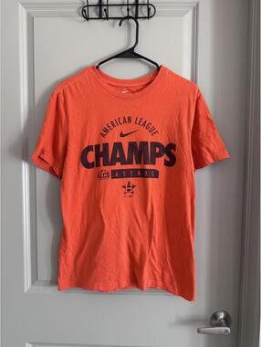 Nike Mens Small Houston Astros American League Champs Orange T-Shirt ALCS